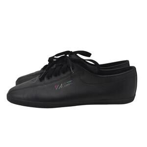 Vtg 1994 LA Gear Women's Black Sneakers Lace Up Leather 10